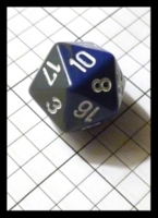 Dice : Dice - 20D - Chessex Half and Half Blue and Grey with White Numerals - Gen Con Aug 2012